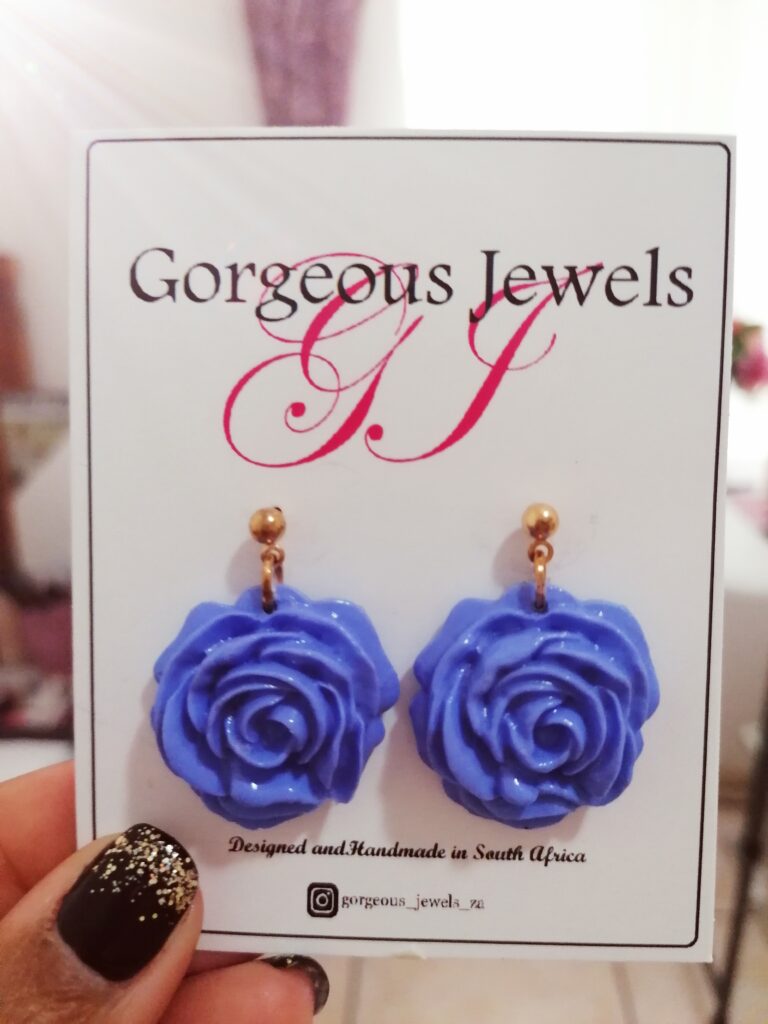 Handcrafted rose earrings