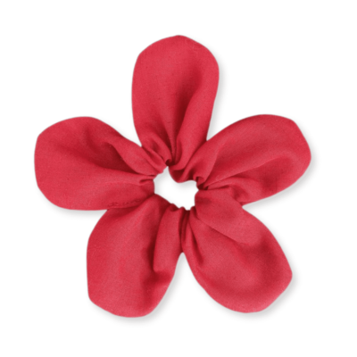 Red Flower Scrunchie