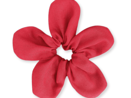 Red Flower Scrunchie