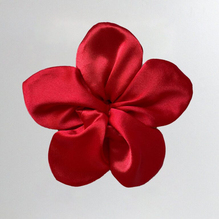 Flower Scrunchie Medium - Red Satin