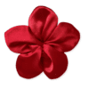 Red Satin Flower Scrunchie