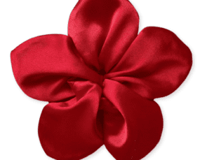 Red Satin Flower Scrunchie