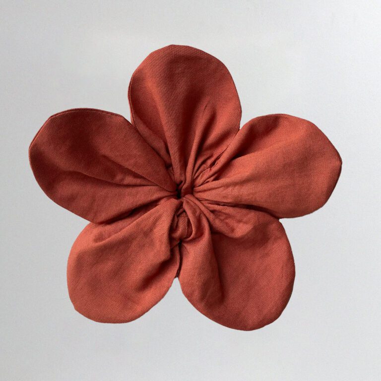 Beautiful Rust Flower Scrunchie (M/L)