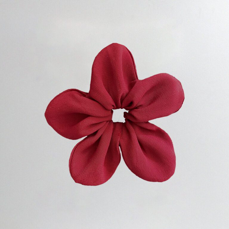 Flower Scrunchie Small - Burgundy