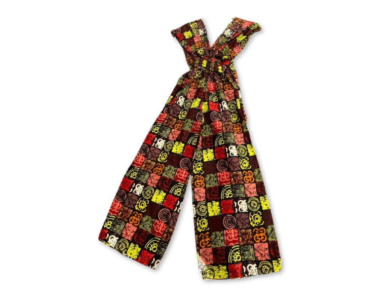 Brown Patterned Ankara Infinity Jumpsuit - Afrikan Zuri