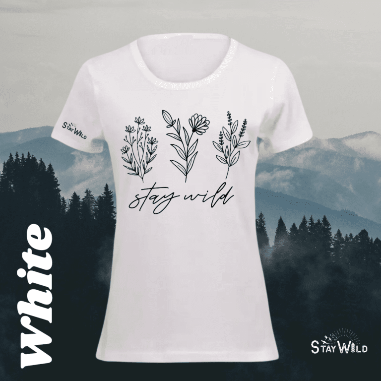 Stay Wild Flower Ladies T-shirt White