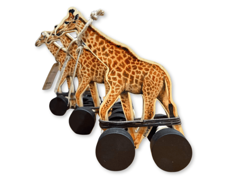 Handmade Wooden Giraffe Pull Toy