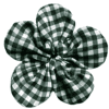 Green Gingham Flower Scrunchie