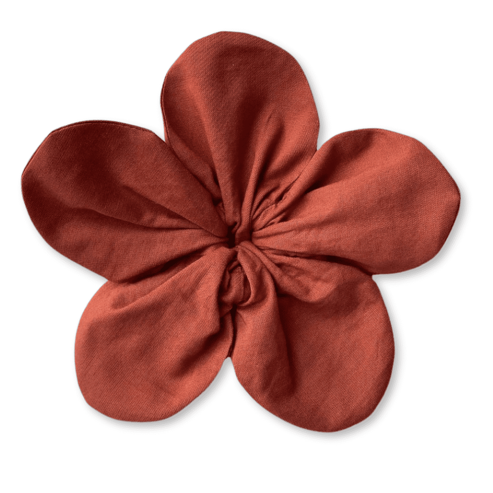 Rust Flower Scrunchie