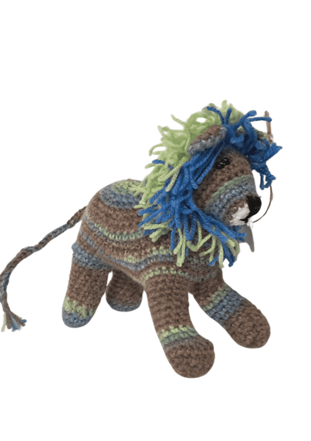 Blue and Beige Striped Lion - Crochet Handmade | Local is Lekker ZA | African Gifts