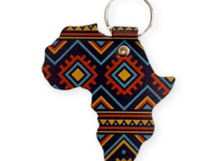 Shape of Africa Leather Keyring