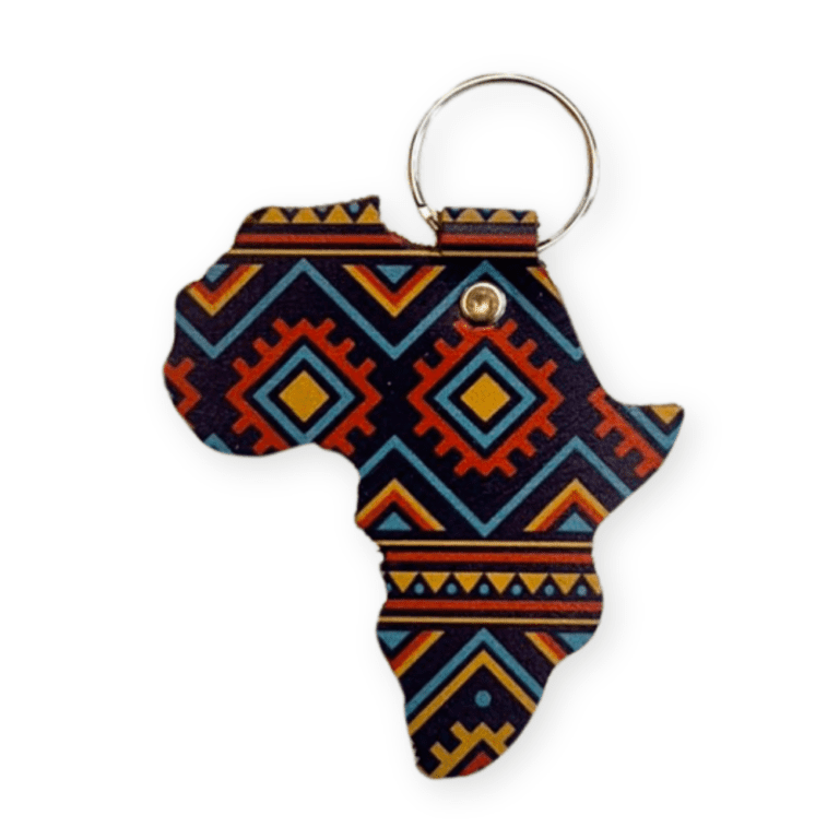 Shape of Africa Leather Keyring