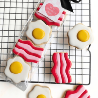 Eggs & Bacon Valentines Cookies