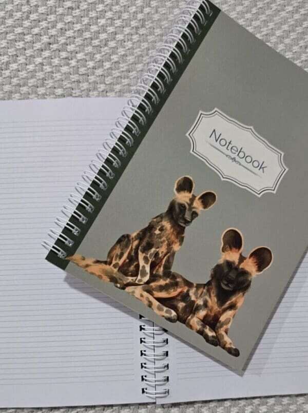 African Wild Dog Notebook (A5, wirobound, double-sided lined pages)