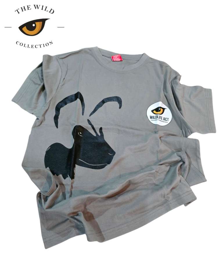 Ladies Grey T-shirt - African Wild Dog (front) / This is Zululand, not Disneyland (back)